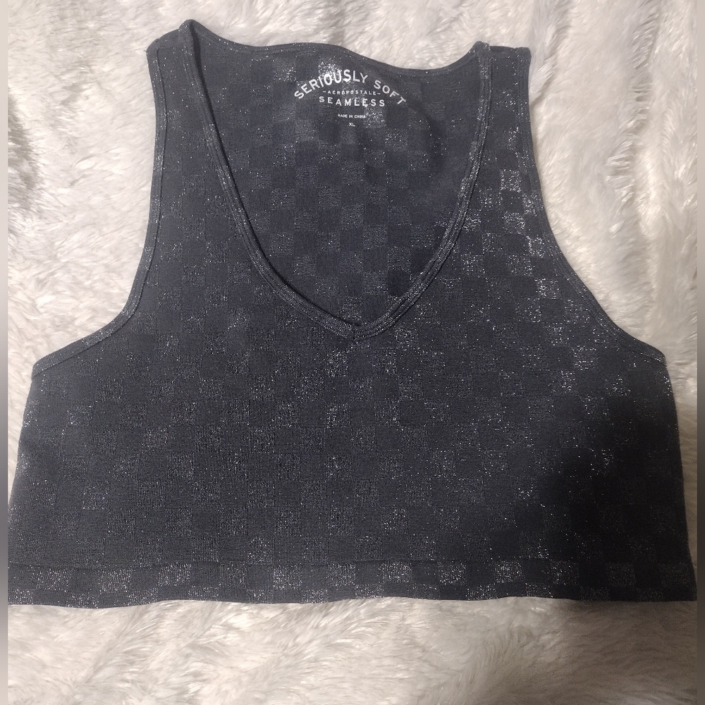 Sparkling Areostapole Seamless Gray Sleeveless Top/ SZ XL/ NWOT/ See Pics